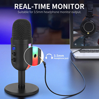 ميكروفون مكثف USB لسطح المكتب ، ميكروفون ألعاب لـ PS5 ، تسجيل كمبيوتر شخصي ، RGB ، pdcasers ، لاعبين مؤثرين ، ميكروفون ستوديو - الصورة 2